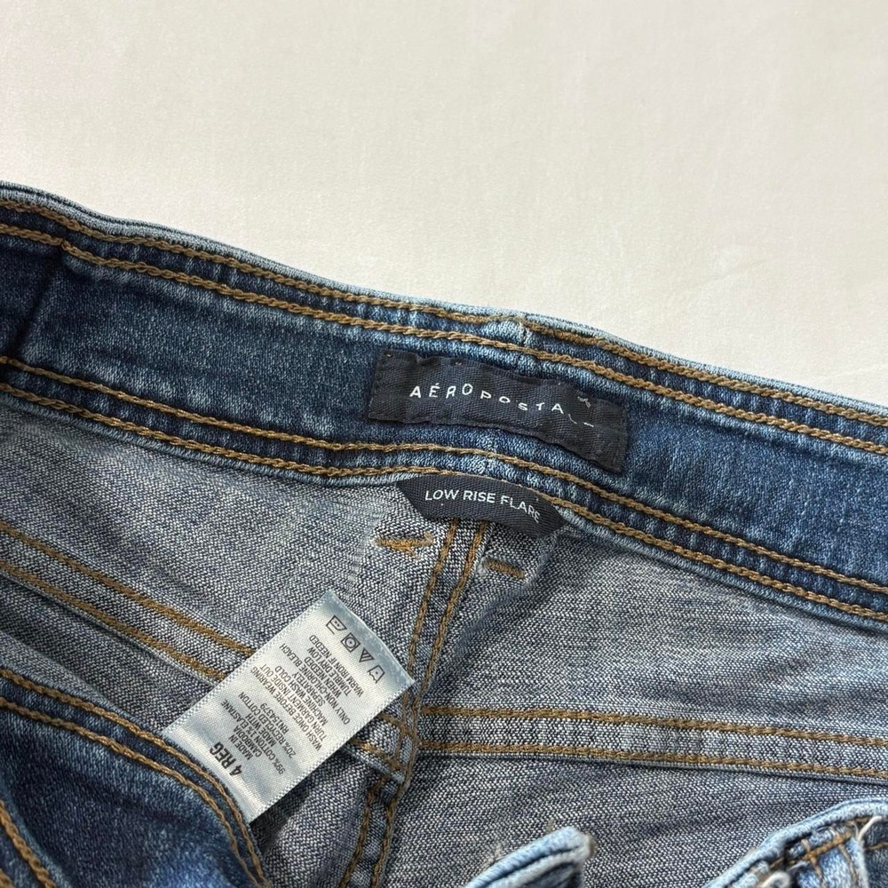 aeropostale low rise flare double button cargo flap pocket jeans y2k 2000 size 4 - Picture 4 of 8